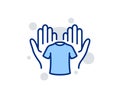 Hold t-shirt line icon. Laundry shirt sign. Clothing cleaner. Vector