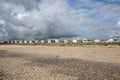 Holday beach homes. Static vacation caravans along the UK coast Royalty Free Stock Photo