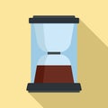 Holder coffee machine icon, flat style