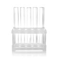 Holder with empty test tubes. Laboratory glassware Royalty Free Stock Photo