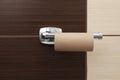 Holder with empty toilet paper roll Royalty Free Stock Photo