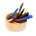 Holder full of pen and pencil Royalty Free Stock Photo