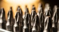 Close-up Macro Shot of Phillips Screwdriver Bits in a Holder Royalty Free Stock Photo