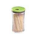Holder with wooden toothpicks on white background Royalty Free Stock Photo