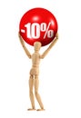 Holding a 10% discount sign Royalty Free Stock Photo