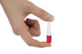 Holding ampule with red drug Royalty Free Stock Photo