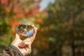 Holding an autumn crystal ball