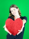 Holding a Big Heart Royalty Free Stock Photo