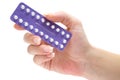 Holding Birth Control Pills Royalty Free Stock Photo