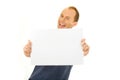 Holding a blank board Royalty Free Stock Photo