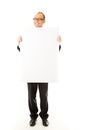 Holding a blank board Royalty Free Stock Photo