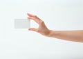 Holding blank business card Royalty Free Stock Photo