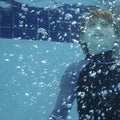 Holding breath underwater Royalty Free Stock Photo