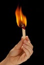 Holding burning matches