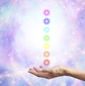 Holding chakra energy in open hand Royalty Free Stock Photo