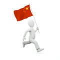 Holding a chinese flag