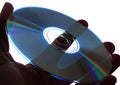 Holding a compact disc in hand Royalty Free Stock Photo