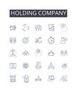 Holding company line icons collection. Recycling, Pollution, Restoration, Sustainability, Conservation, Hazardous