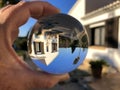Creative concept, crystal ball and dream home