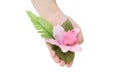 Holding flower Royalty Free Stock Photo