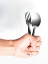 Holding a fork