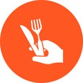 Holding Fork and Knife Royalty Free Stock Photo