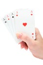 Holding Four Aces Royalty Free Stock Photo