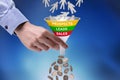 Holding Funnel Converting Prospects Into Profits Royalty Free Stock Photo