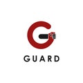 Holding hand Letter G Guard logo template