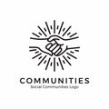 Holding hand logo. Community logo