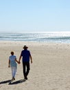 Holding hands at the beach