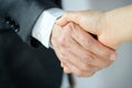 Holding hands with business partners to trust business partners, relationships to achieve future commercial and investment goals