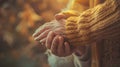 Holding Hands with Elderly Love.AI generated image Royalty Free Stock Photo