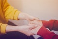 A holding hands,Prayer together conept Royalty Free Stock Photo