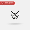 Holding Hands Simple vector icon. Illustration symbol design template for web mobile UI element. Perfect color modern pictogram on Royalty Free Stock Photo