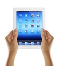 Holding iPad3 In Hands Royalty Free Stock Photo