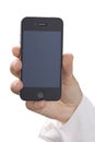 Holding iPhone 4 with original retina screen