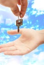 Holding key Royalty Free Stock Photo