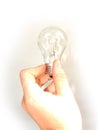 Holding a light bulb Royalty Free Stock Photo