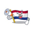 With holding megaphone cartoon flag paraguay in with mascot Royalty Free Stock Photo