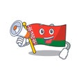 With holding megaphone flag belarus in the cartoon shape