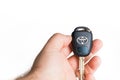 Holding onto a car key and excited to have a brand new Toyota vehicle Royalty Free Stock Photo