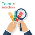 Holding palette sample Royalty Free Stock Photo