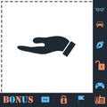 Holding palm icon flat