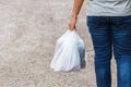 Holding Plastic Bags Royalty Free Stock Photo