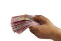 Holding 100000 Rupiah Royalty Free Stock Photo