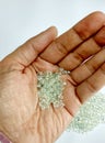 Holding small natural rough diamonds