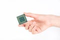 Holding Small Powerful Computer Processor Royalty Free Stock Photo