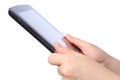 Holding touch screen tablet pc Royalty Free Stock Photo
