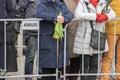 Holding Tulips At At The February Strike Memorial At Amsterdam The Netherlands 25-2-2022 Royalty Free Stock Photo